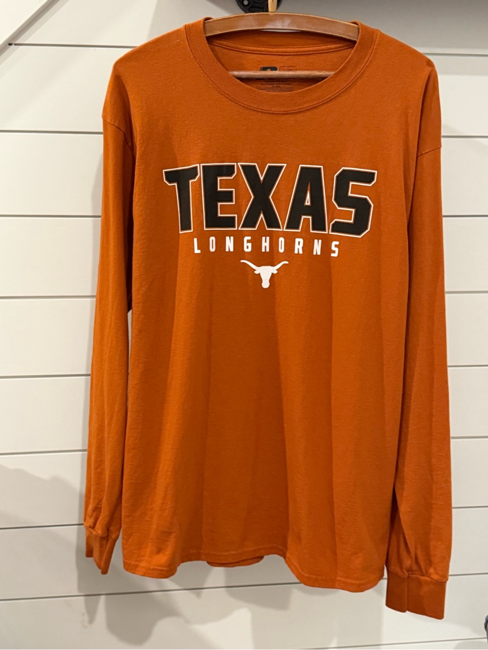 Russell Athletic Cotton Texas Longhorns Long Sleeve T-Shirt Large Orange